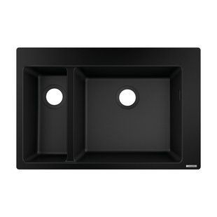 Кухонная мойка Hansgrohe S51 S510-F635 770х510 на 2 чаши 80/450, graphiteblack (43315170) 43315170 фото