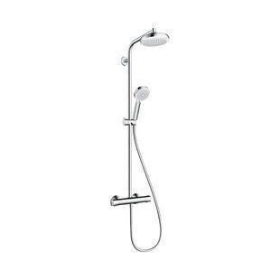 Hansgrohe Crometta 160 1jet Showerpipe cu termostat, alb/crom (27264400) 27264400 foto