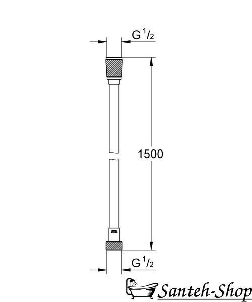Furtun de dus GROHE Silverflex 28364000 1500 mm anti-rasucire crom 28364000 foto