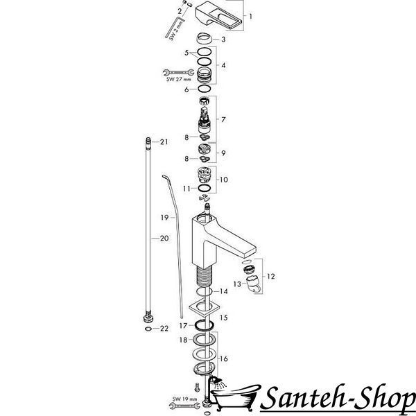 Baterie lavoar 110 monocomandă Hansgrohe Metropol 74506000 937499234781 foto