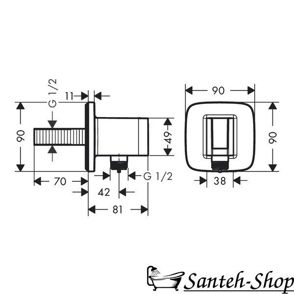 Conexiune furtun Hansgrohe Fixfit E (26887000) 26887000 foto