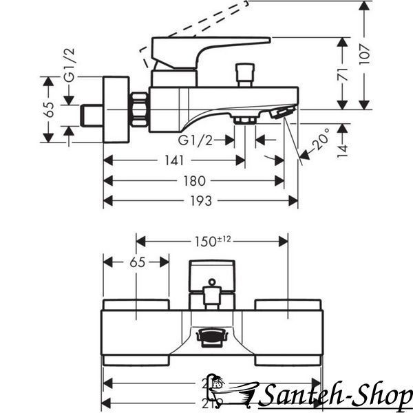 Смеситель для ванны HANSGROHE 32540140 32540140 фото