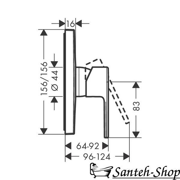Baterie de duș ascunsă Hansgrohe Vernis Shape, negru mat (71668670) 71668670 foto
