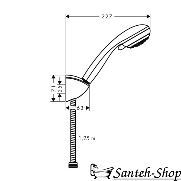 Душевой набор Hansgrohe 27558000 Crometta 85 Vario с душевым шлангом хром 27558000 фото