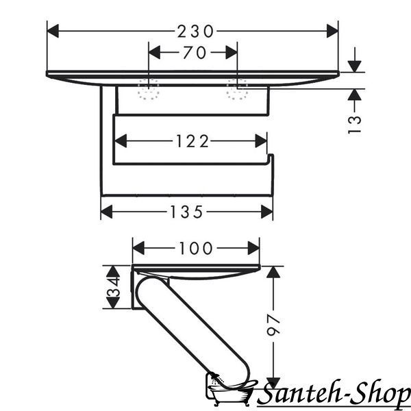 Suport h&acirc;rtie igienică Hansgrohe WallStoris cu raft 27928670, negru mat 27928670 foto