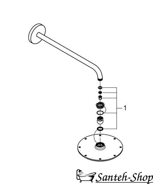 Верхний душ с кронштейном Grohe Rainshower Cosmopolitan 210 (26171000) 26171000 фото