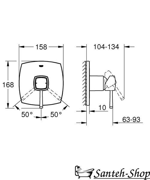 Смеситель для душа Grohe Grandera , хром (24067000) 24067000 фото