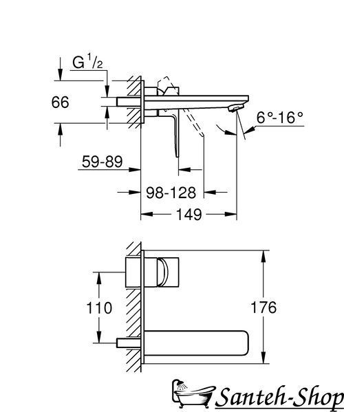 Baterie lavoar Grohe Lineare 19409001 &icirc;ncastrată 19409001 foto