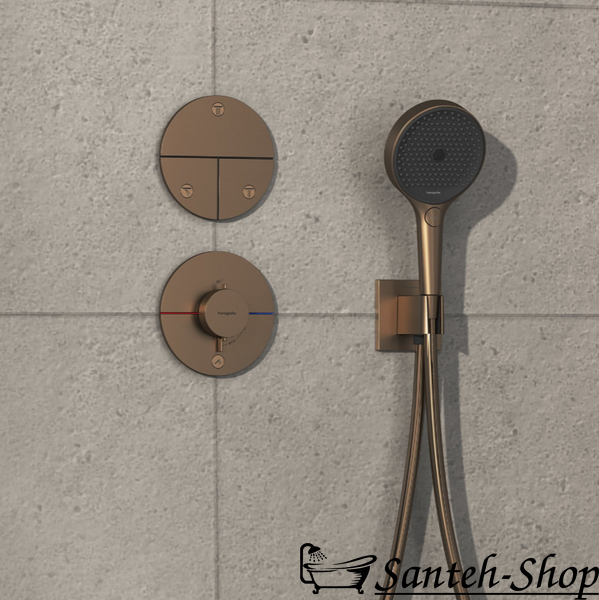 Termostat ascuns Hansgrohe ShowerSelect Comfort S HighFlow, 1 funcție, bronz periat (15562140) 15562140 foto