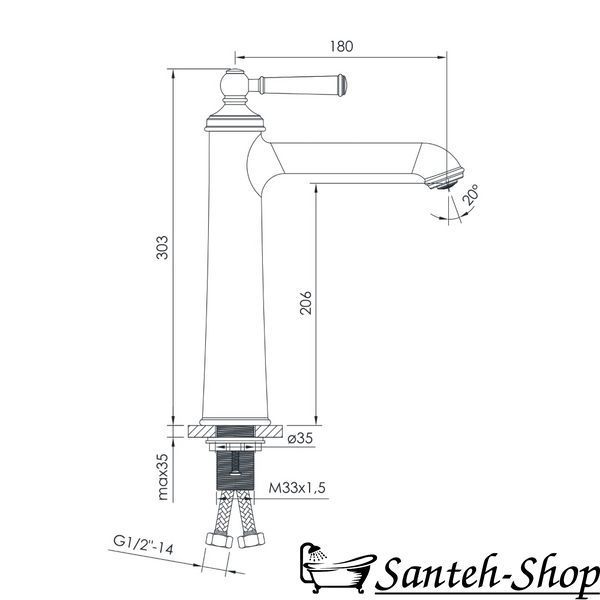 Baterie lavoar &icirc;nalt Imprese Hydrant Zmk031806011 cu finisaj satinat/nichel ZMK031806011 foto