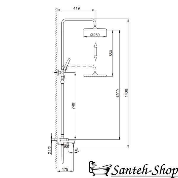 Душевая система со смесителем Frap H85 F2485-6 F2485-6 фото