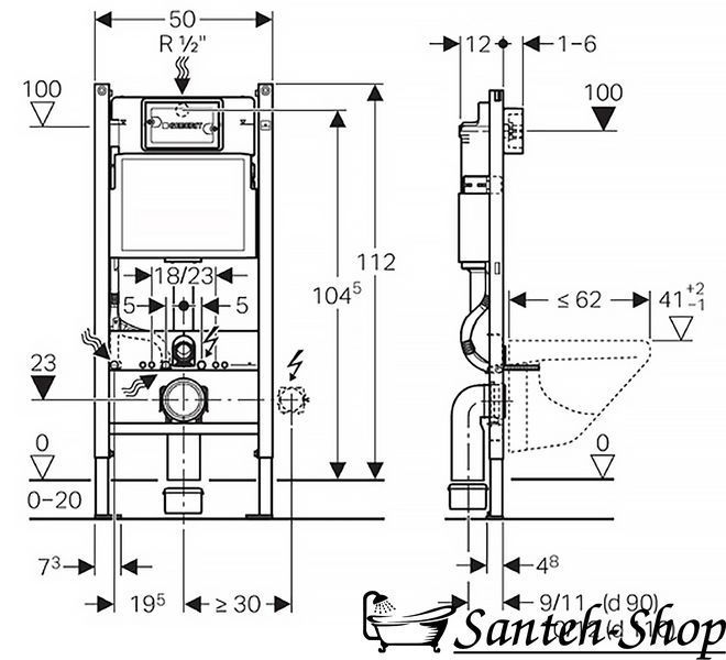 Kit instalare WC Geberit Duofix + WC suspendat IMPRESE SAFIR 111.153.00.1+115.127.11.1+i11217 111.153.00.1+115.127.11.1+i11217 foto