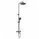 Sistem de duș IMPRESE CENTRUM SQ T-10262SQ (termostat de baie, cabină de duș 255 mm ABS pătrat, duș de m&acirc;nă 131 mm 3 moduri, furtun 170 cm), negru mat T-10262SQ foto 1
