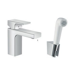 Baterie de lavoar Hansgrohe Vernis Shape 100 cu spray igienic, crom (71216000) 71216000 foto