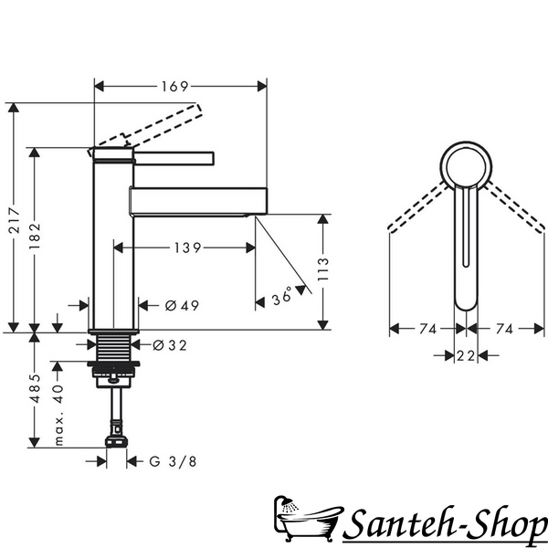 Baterie lavoar Hansgrohe Finoris 76023700 cu garnitură, alb m 76023700 foto