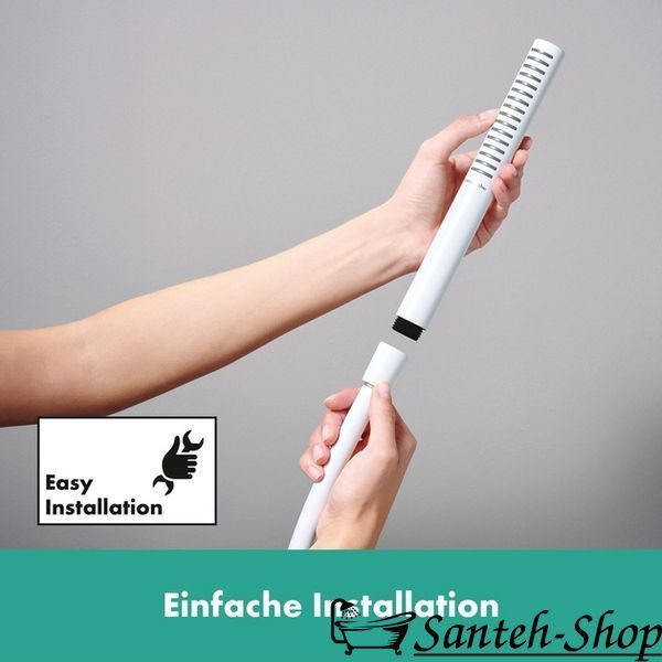 Bară de duș Hansgrohe Unica S Puro 90 cm cu furtun de 160 cm, alb mat (24405700) 24405700 foto