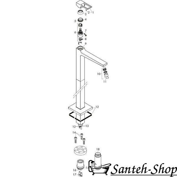 Baterie lavoar HANSGROHE METROPOL FLOOR FLOOR (74530000) 415002962701 foto