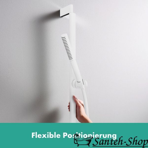 Bară de duș Hansgrohe Unica S Puro 90 cm cu furtun de 160 cm, alb mat (24405700) 24405700 foto