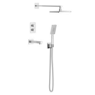 Душевая система IMPRESE BILOVEC t04800901STC скрытого монтажа (термостат 3 функции, душ 260*188 мм ABS, лейка 3 режима, излив, шланг 1500 мм PVC), хром t04800901STC фото