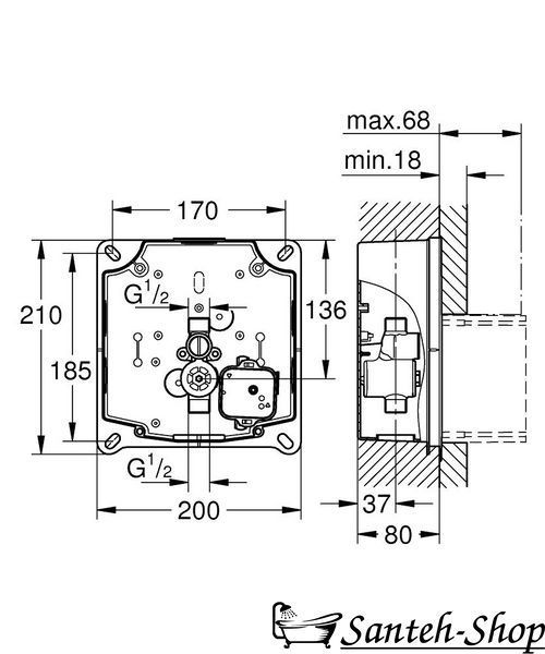 Смывное устройство для уринала Grohe Rapid U (37338000) 37338000 фото