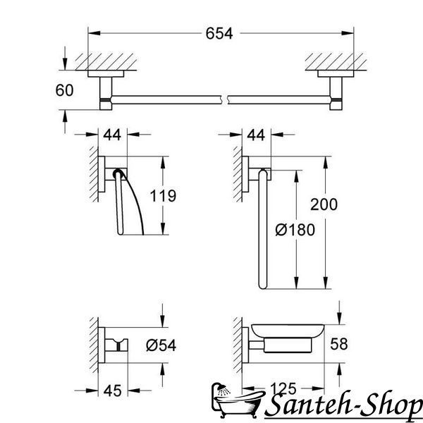 Set de accesorii GROHE ESSENTIALS 40344001 40344001 foto