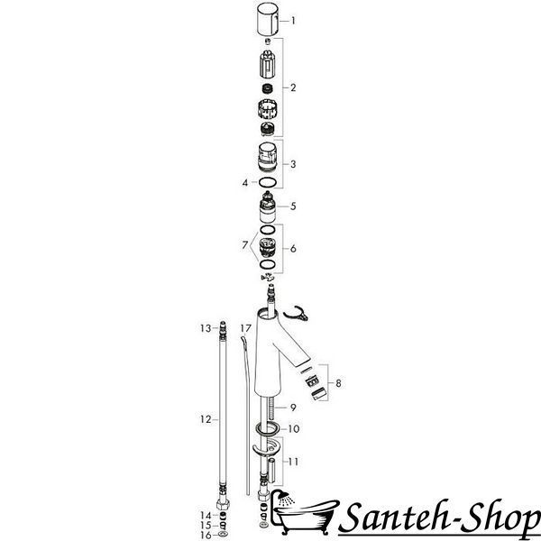 Baterie lavoar 110 Hansgrohe Talis Select S 72043000 752040987011 foto