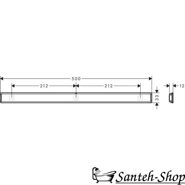 Hansgrohe WallStoris Bară de duș 500 x 33 x 12 mm, alb mat (27902700) 27902700 foto