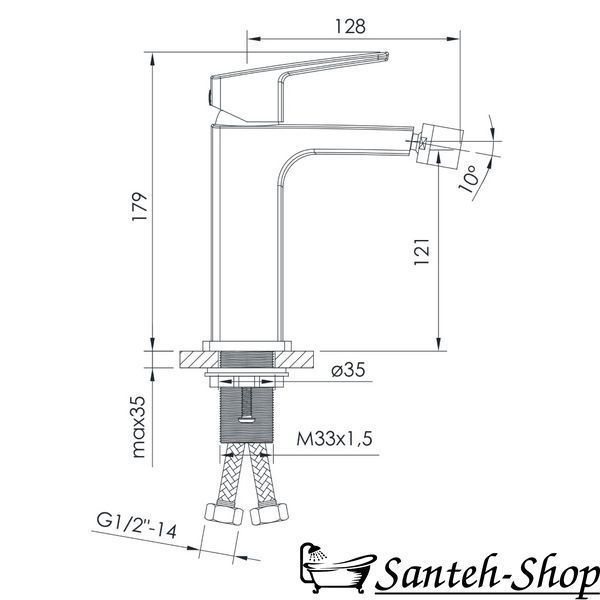 Смеситель для биде IMPRESE GRAFIKY ZMK041807070 черный никель ZMK041807070 фото