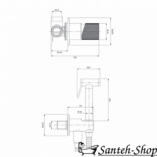 Duș igienic ascuns Omnires Contour SYSCTBI1CPB, cupru periat SYSCTBI1CPB foto