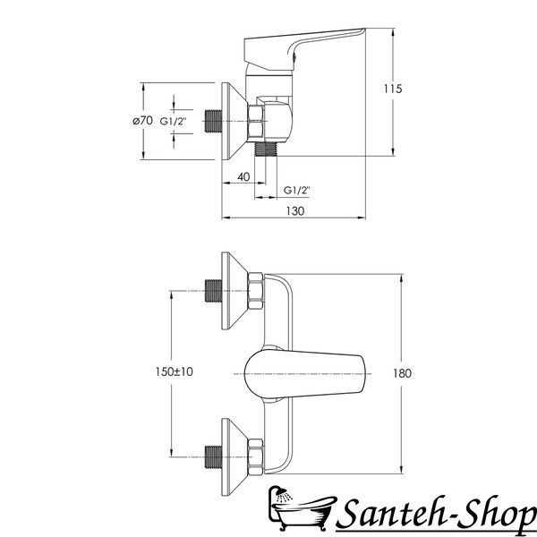 Смеситель для душа IMPRESE MODUS f03308201SR хром f03308201SR фото