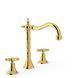TRES-CLASIC Baterie pentru lavoar cu 3 orificii fara sticla Aur 24K 24210501OR foto 1