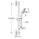 Set de duș GROHE Tempesta 267482433 Cube 110, 2 moduri de pulverizare, șină de duș 600 mm, 7,4 l/min, negru 267482433 foto 2