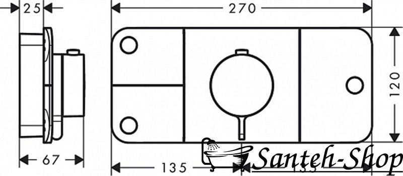 Termostat AXOR One 45713990 pentru 3 consumatori, optică aurie lucioasă 45713990 foto
