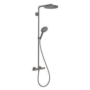 Душевая система Hansgrohe Raindance S 240 1jet PowderRain EcoSmart+ 28823340 c термостатом, черный матовый хром 28823340 фото