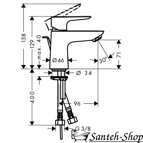 Baterie de lavoar Hansgrohe Talis E 80 cu garnitură, crom (71700000) 71700000 foto