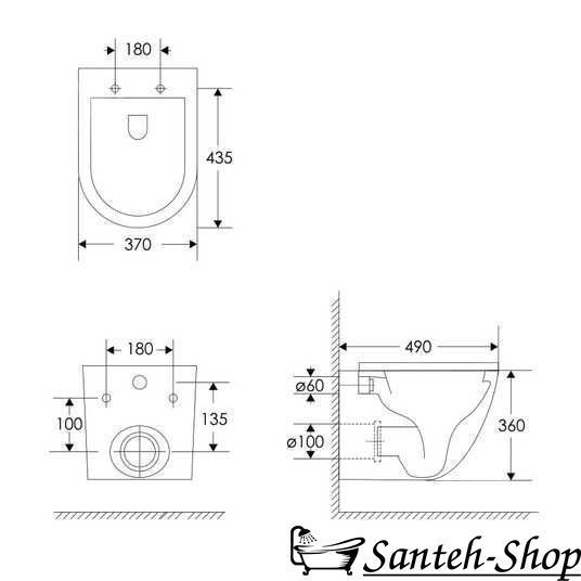WC suspendat Impres&eacute; Lesna c06803900 49*37*37 cm, cu capac rotativ, duroplast c06803900 foto