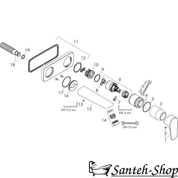Baterie lavoar 240 fără gunoi Hansgrohe Talis E 71734670 71734670 foto