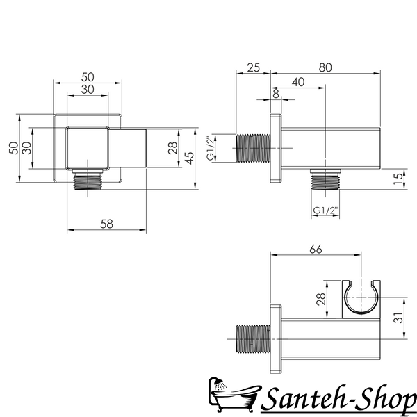 Suport duș de m&acirc;nă IMPRESE i-BATH f03600101TE, montare ascunsă, Q, cromat f03600101TE foto