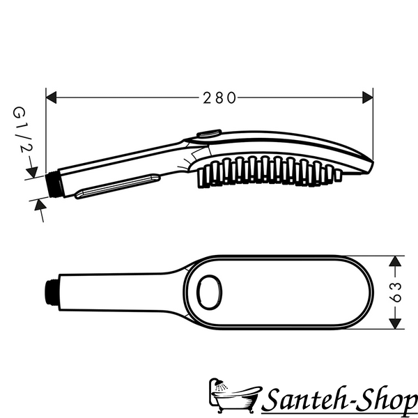Duș de m&acirc;nă Hansgrohe 26640670 DogShower 150 3jet negru mat 26640670 foto