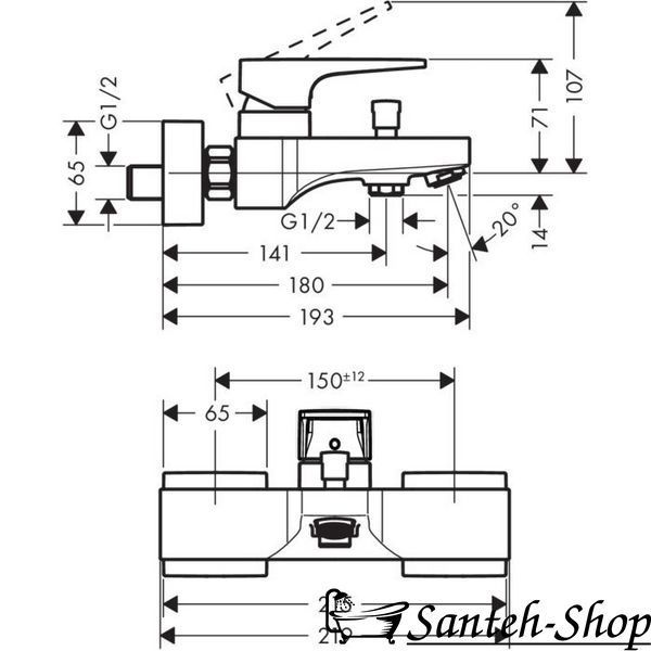 Смеситель для ванны HANSGROHE METROPOL (74540000) 831586422581 фото