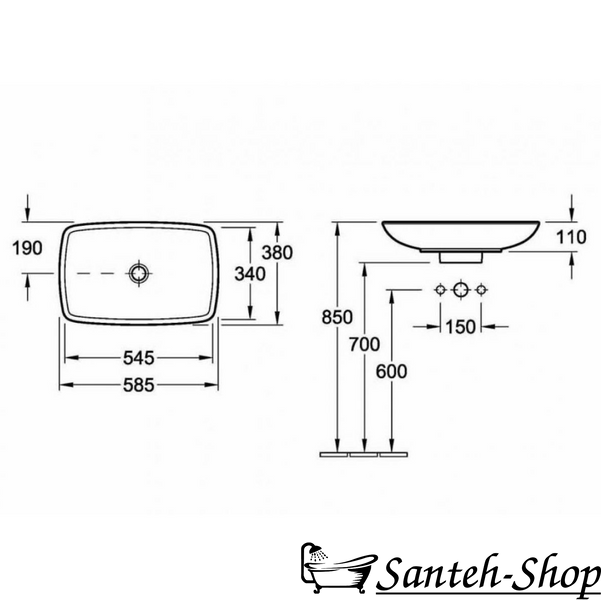 Умывальник VILLEROY&BOCH LOOP&FRIENDS 51540001 51540001 фото
