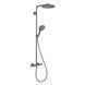 Душевая система Hansgrohe Raindance S 240 1jet PowderRain EcoSmart+ 28823340 c термостатом, черный матовый хром 28823340 фото 1