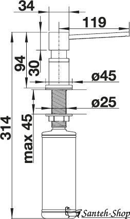 Dozator de săpun lichid Blanco Lato 525809 oțel inoxidabil UltraResist 525809 foto