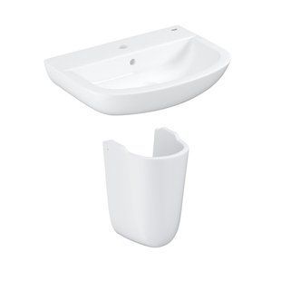 Умывальник подвесной с полупьедесталом Grohe Bau Ceramic 55, белый (39440000_39426000) 39440000_39426000 фото