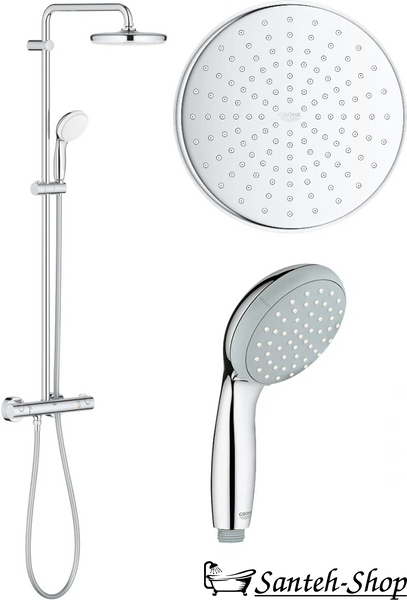 Sistem de duș Grohe BauClassic 210 cu termostat, crom (26699000) 26699000 foto