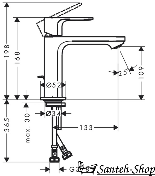 Baterie lavoar 110 Hansgrohe Rebris E 72560000 72560000 foto