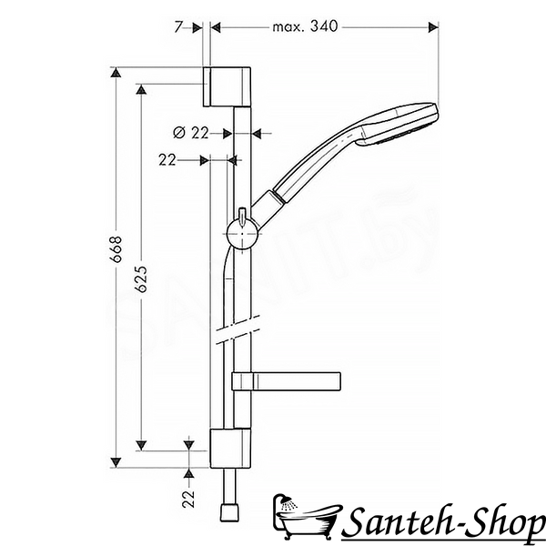 Set dus Hansgrohe 27775000 Croma 100 Multi Unica C crom 27775000 foto