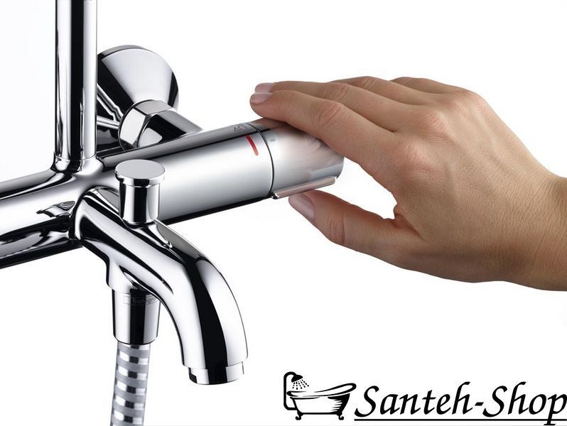 Душевая система Hansgrohe Vernis Shape Showerpipe 230 1jet с термостатом для ванны, хром (26284000) 26284000 фото