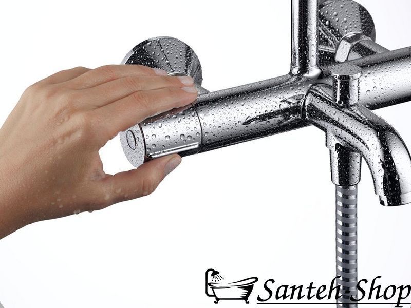 Душевая система Hansgrohe Vernis Shape Showerpipe 230 1jet с термостатом для ванны, хром (26284000) 26284000 фото