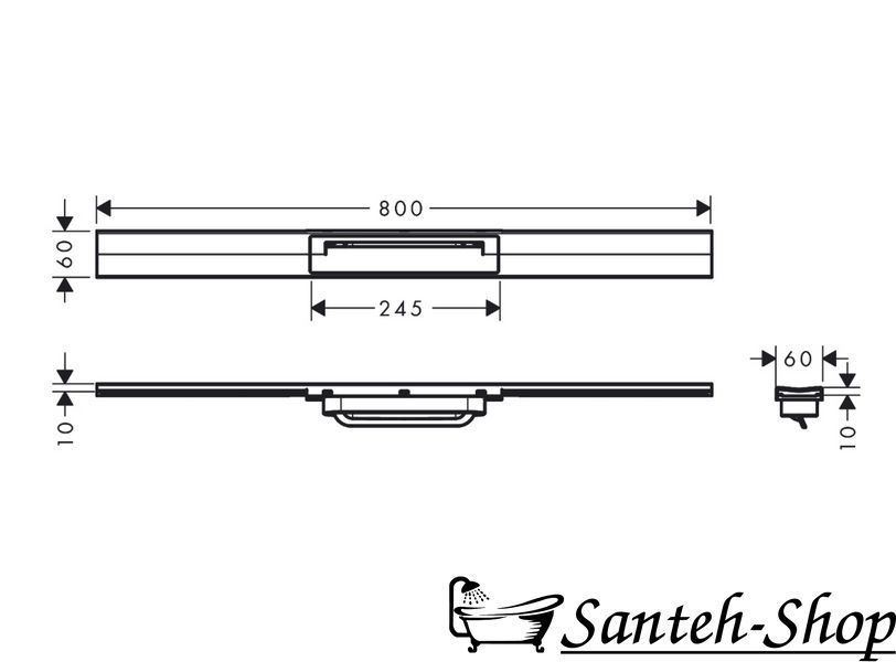 Hansgrohe RainDrain Flex 56044800 Трап для душа 800 мм - внешняя часть (нержавеющая сталь шлифованная) 56044800 фото